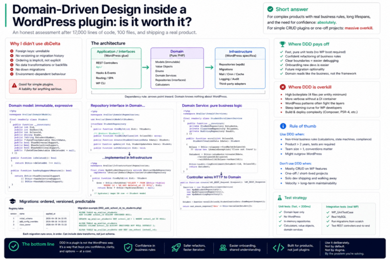 Domain-Driven Design inside a WordPress plugin: is it worth it?